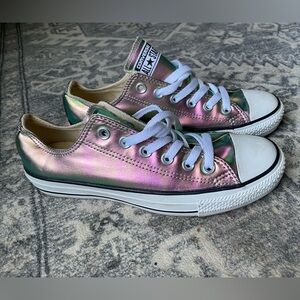 Converse - green and pink metallic